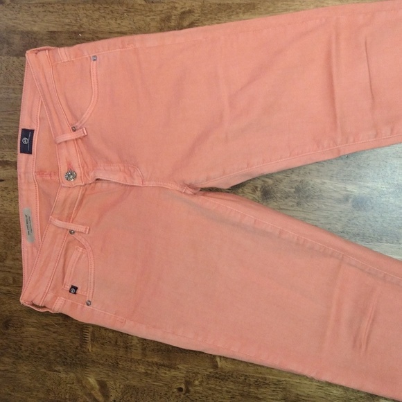 AG Adriano Goldschmied The Stilt Roll-up Cigarette Roll-up Peach Jeans 27 - Picture 2 of 7